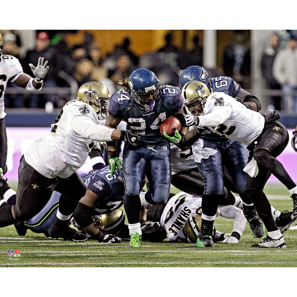 Marshawn Lynch Seattle Seahawks Unsigned NFC Wild Card Run Photograph