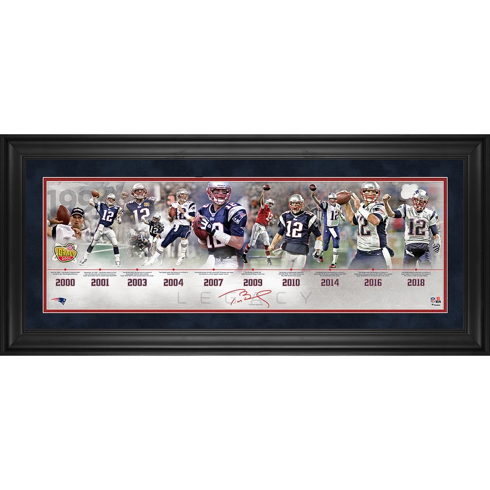 Tom Brady New England Patriots Framed 10" x 30" Legacy Career Timeline Collage