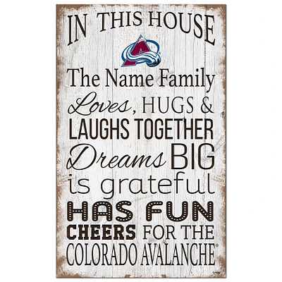 Colorado Avalanche Personalized 11" x 19" In This House Sign