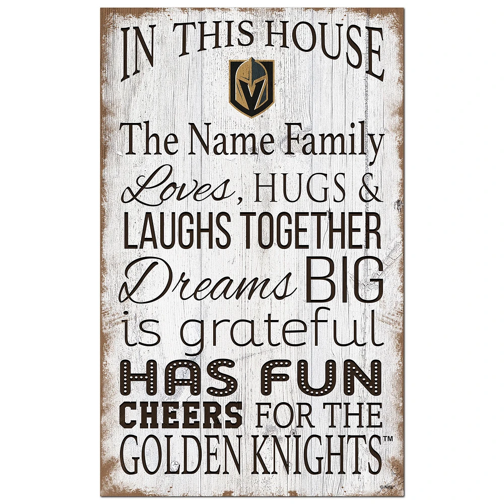 Vegas Golden Knights Personalized 11" x 19" In This House Sign