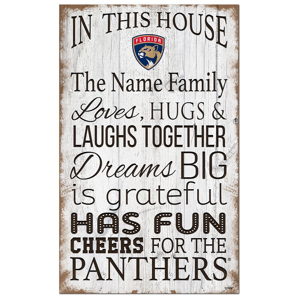 Florida Panthers Personalized 11" x 19" In This House Sign