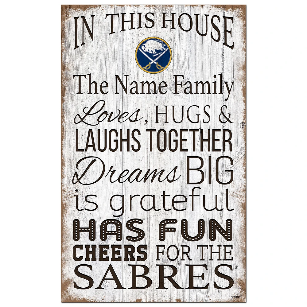Buffalo Sabres Personalized 11" x 19" In This House Sign