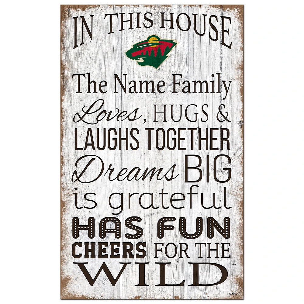 Minnesota Wild Personalized 11" x 19" In This House Sign