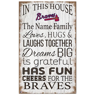 Atlanta Braves Personalized 11" x 19" In This House Sign