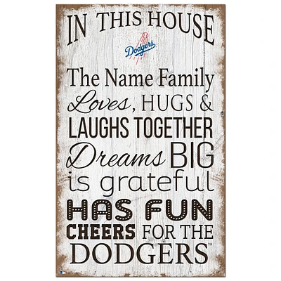 Los Angeles Dodgers Personalized 11" x 19" In This House Sign