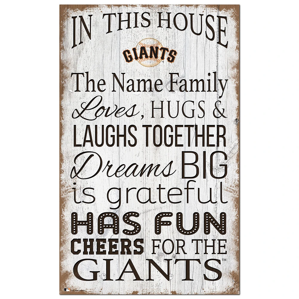 San Francisco Giants Personalized 11" x 19" In This House Sign