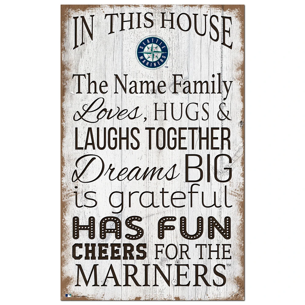 Seattle Mariners Personalized 11" x 19" In This House Sign