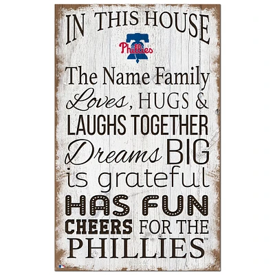 Philadelphia Phillies Personalized 11" x 19" In This House Sign