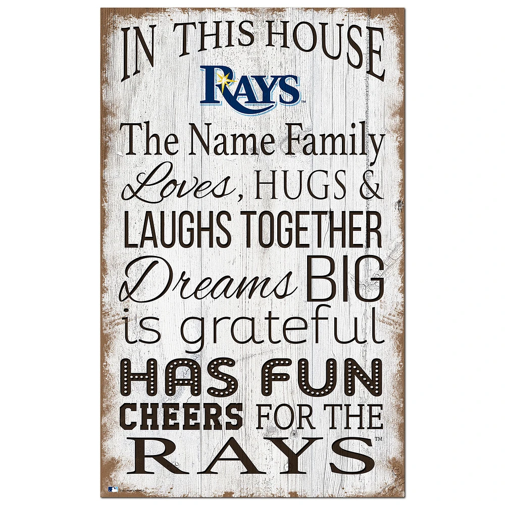 Tampa Bay Rays Personalized 11" x 19" In This House Sign