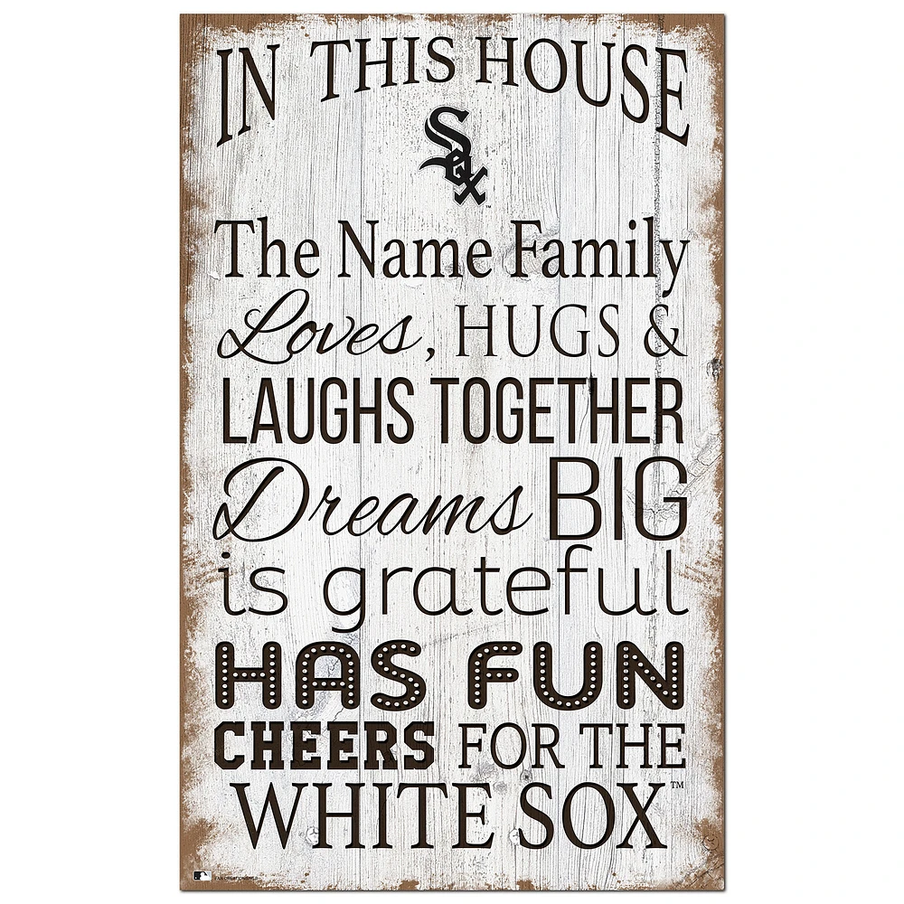 Chicago White Sox Personalized 11" x 19" In This House Sign