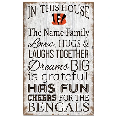 Cincinnati Bengals Personalized 11" x 19" In This House Sign