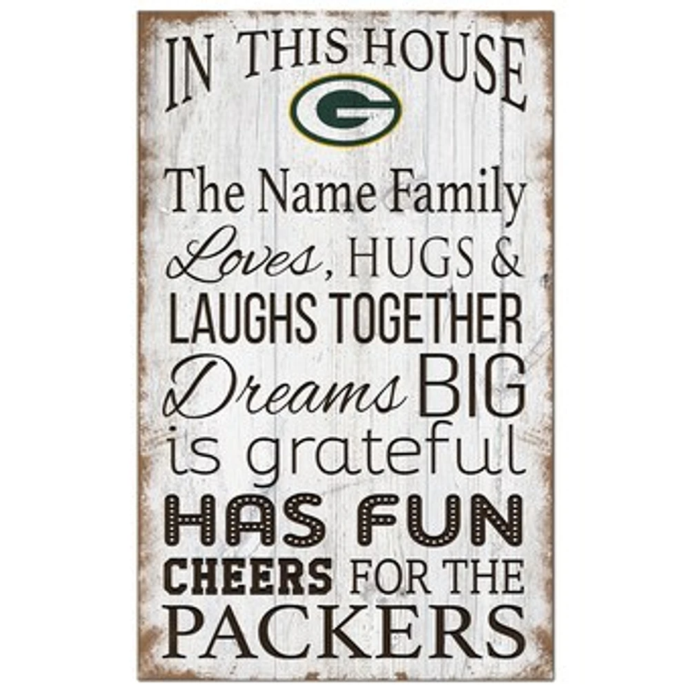 Green Bay Packers Personalized 11" x 19" In This House Sign
