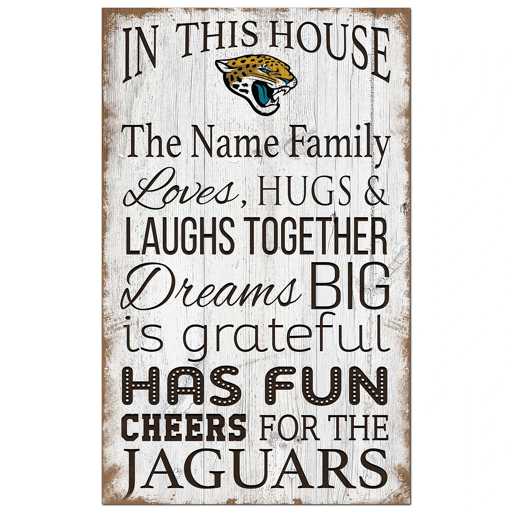 Jacksonville Jaguars Personalized 11" x 19" In This House Sign
