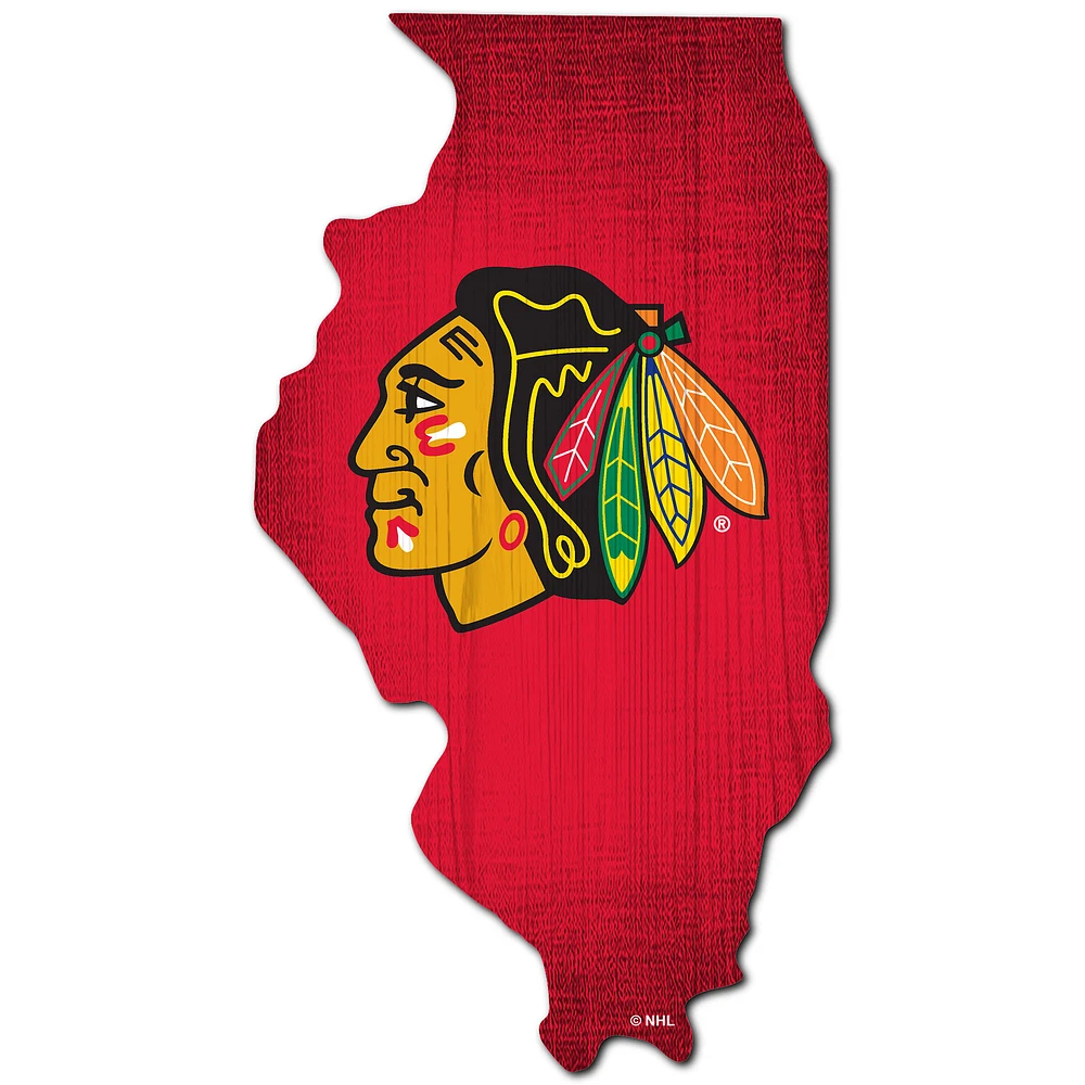Chicago Blackhawks 12" Logo State Sign