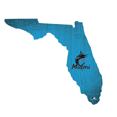 Miami Marlins 12" Logo State Sign