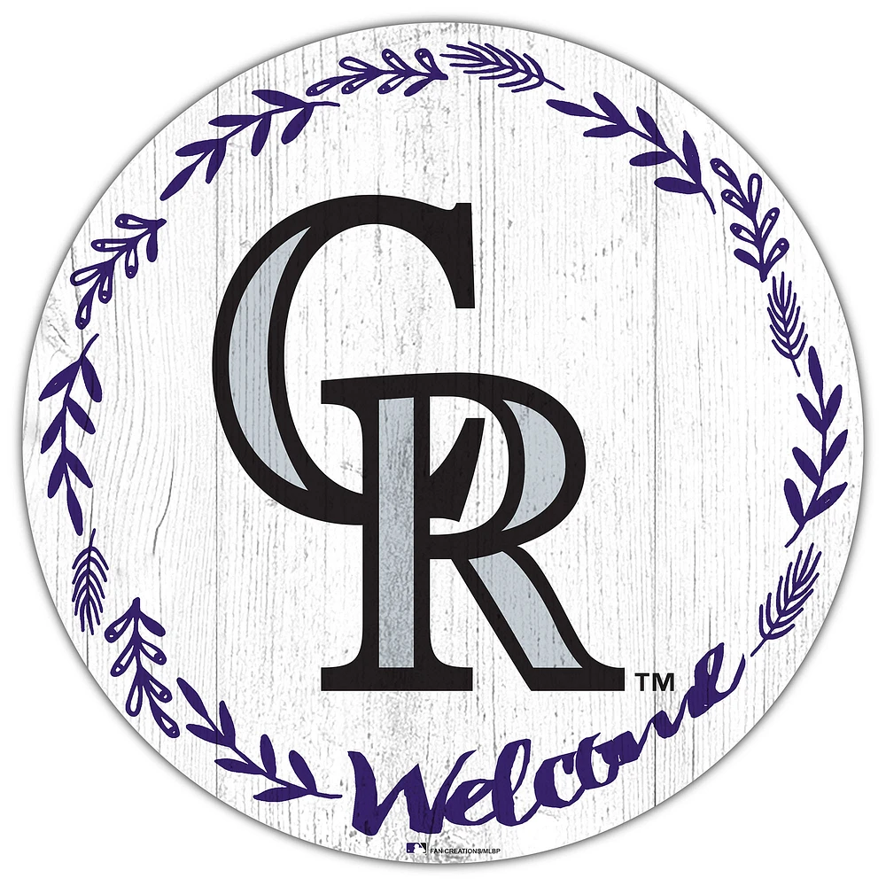 Colorado Rockies 12" Welcome Circle Sign