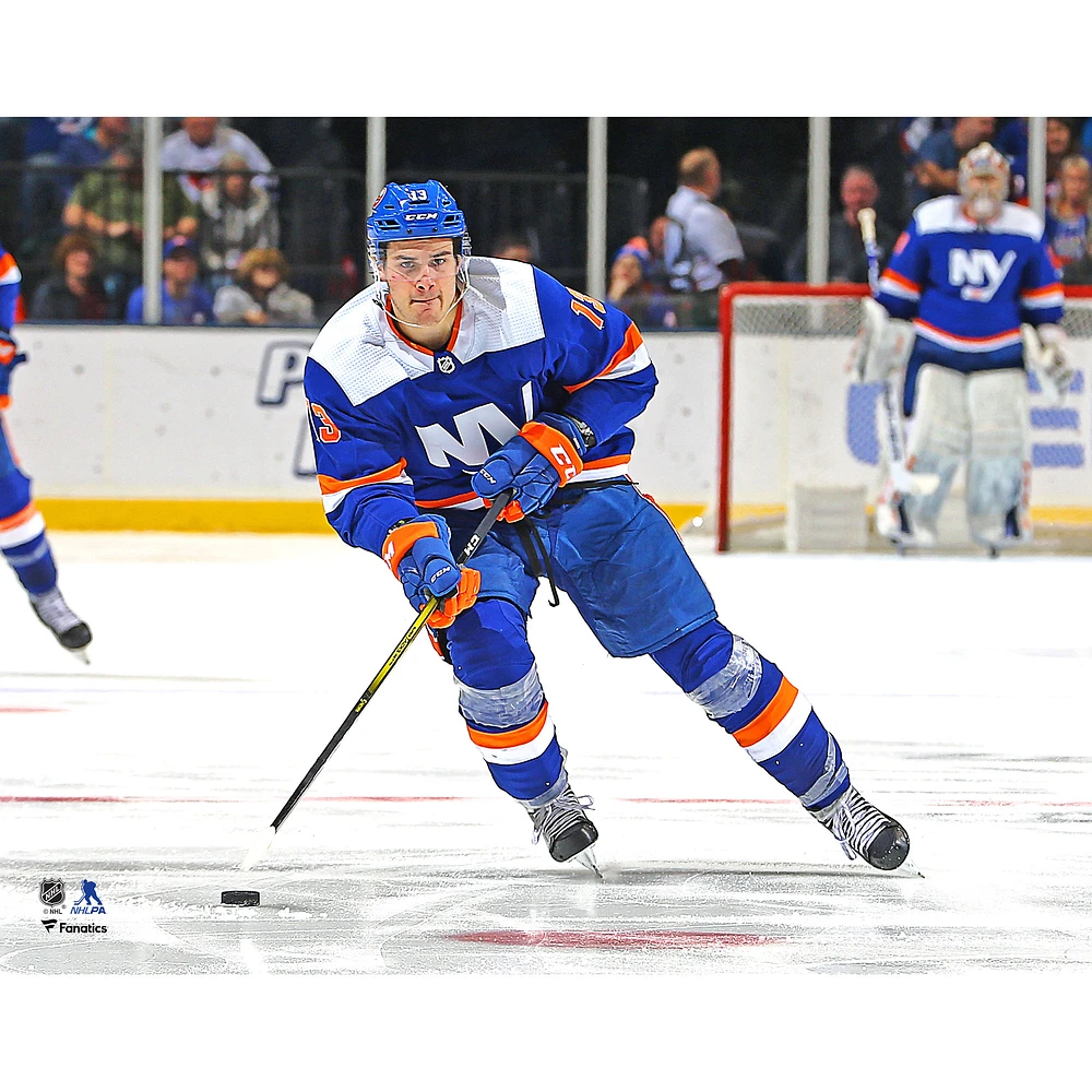 Mathew Barzal New York Islanders Unsigned Alternate Jersey Skating Photograph