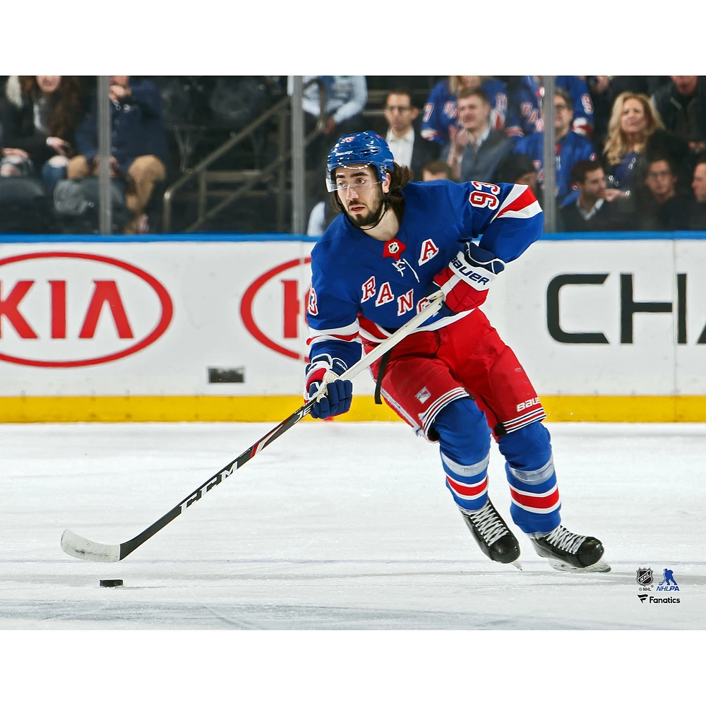 Mika Zibanejad New York Rangers Unsigned Jersey Skating Photograph