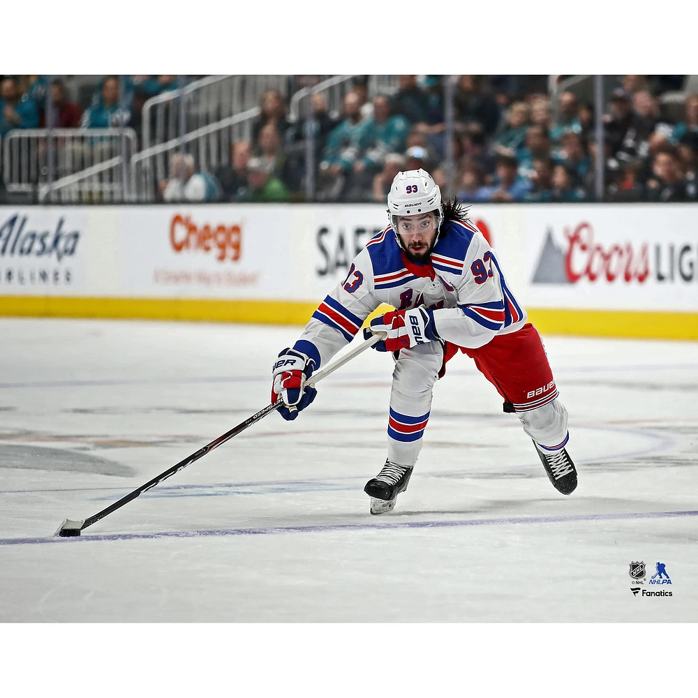 Mika Zibanejad New York Rangers Unsigned Jersey Skating Photograph