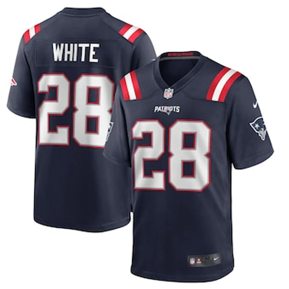 Men's Nike James White Navy New England Patriots Game Player Jersey