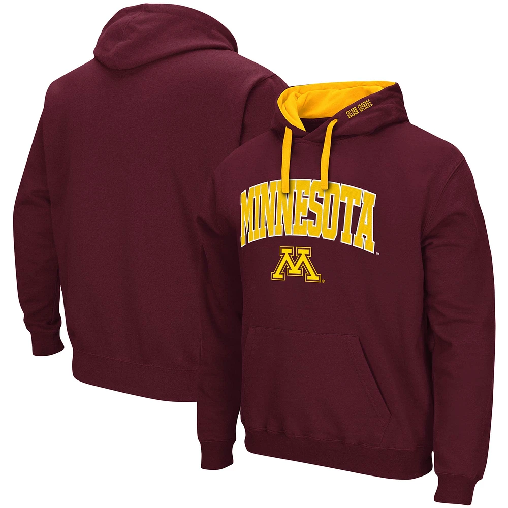 Men's Colosseum Maroon Minnesota Golden Gophers Big & Tall Arch & Logo 2.0 Pullover Hoodie