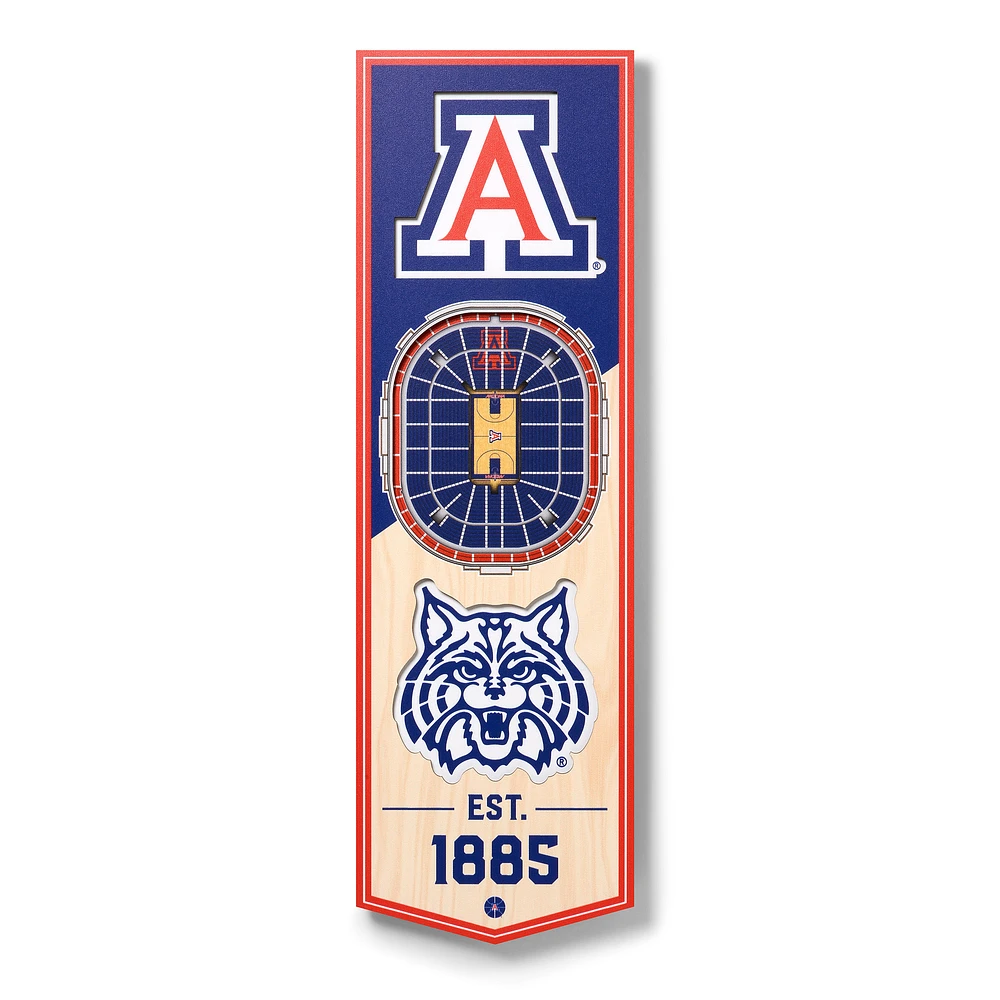 Arizona Wildcats 6'' x 19'' 3D StadiumView Banner