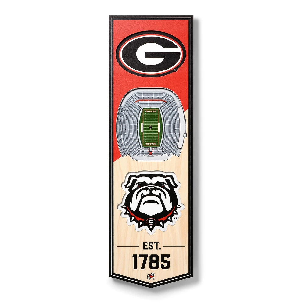 Georgia Bulldogs 6'' x 19'' 3D StadiumView Banner
