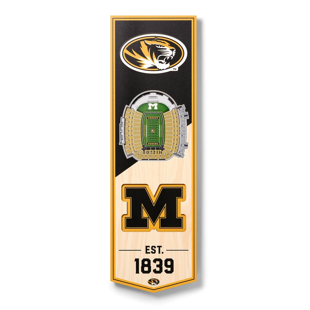 Missouri Tigers 6'' x 19'' 3D StadiumView Banner