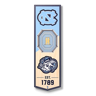 North Carolina Tar Heels 6'' x 19'' 3D StadiumView Banner