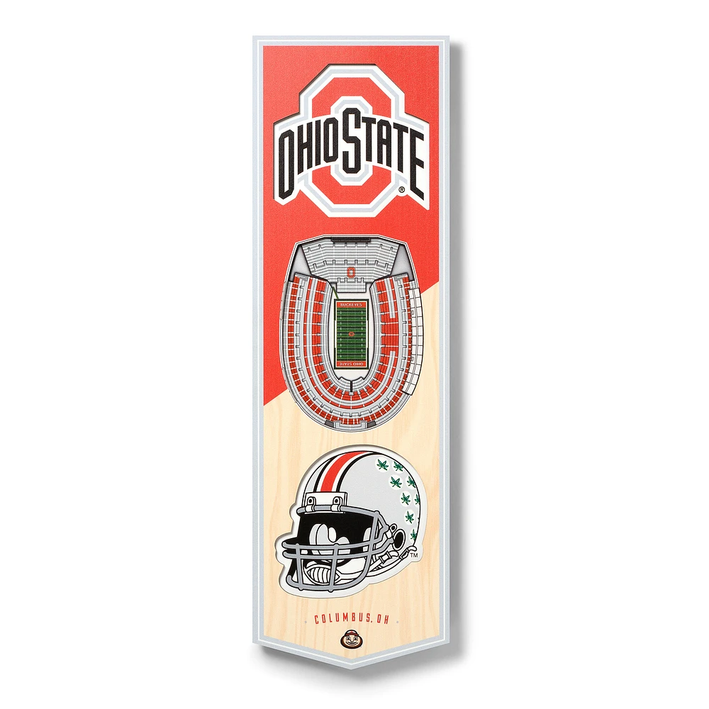 Ohio State Buckeyes 6'' x 19'' 3D StadiumView Banner
