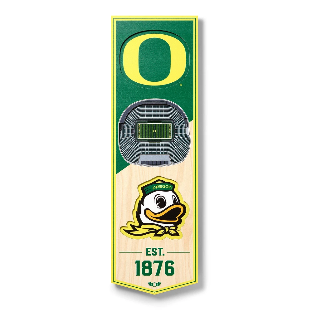 Oregon Ducks 6'' x 19'' 3D StadiumView Banner