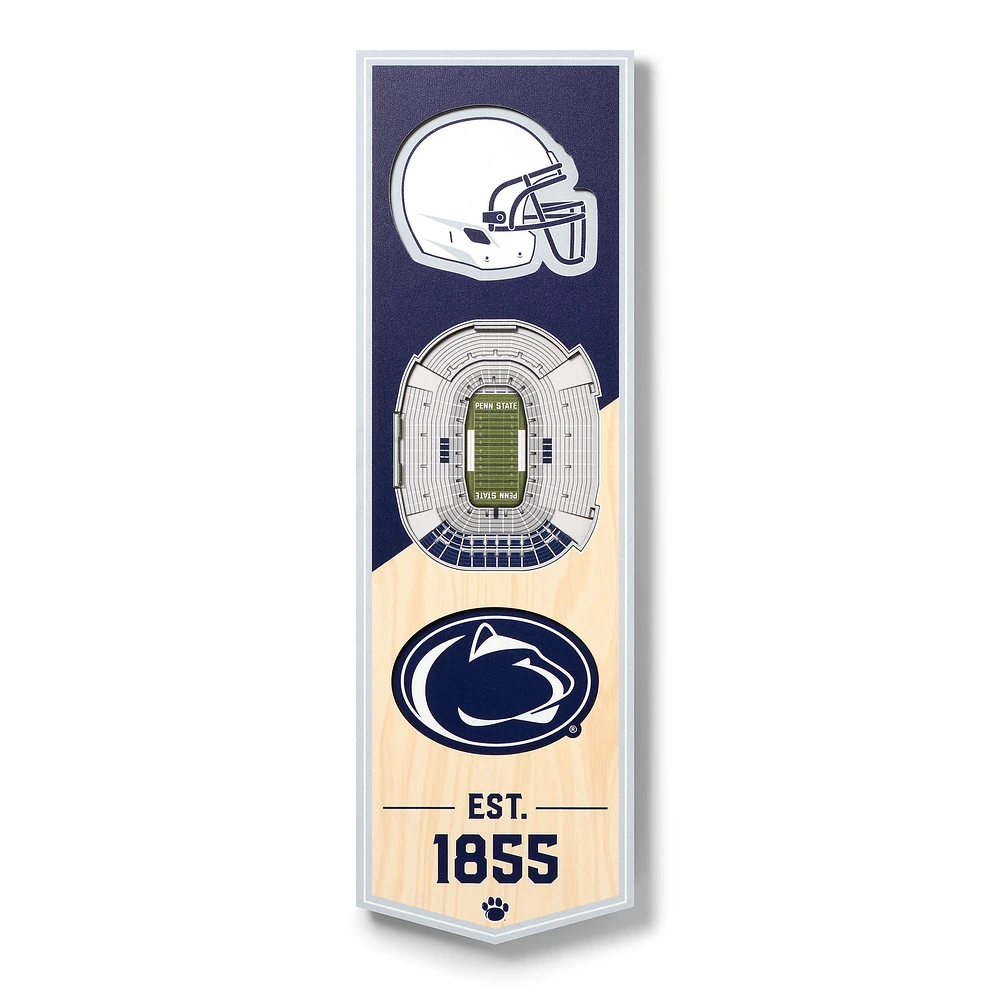 Penn State Nittany Lions 6'' x 19'' 3D StadiumView Banner