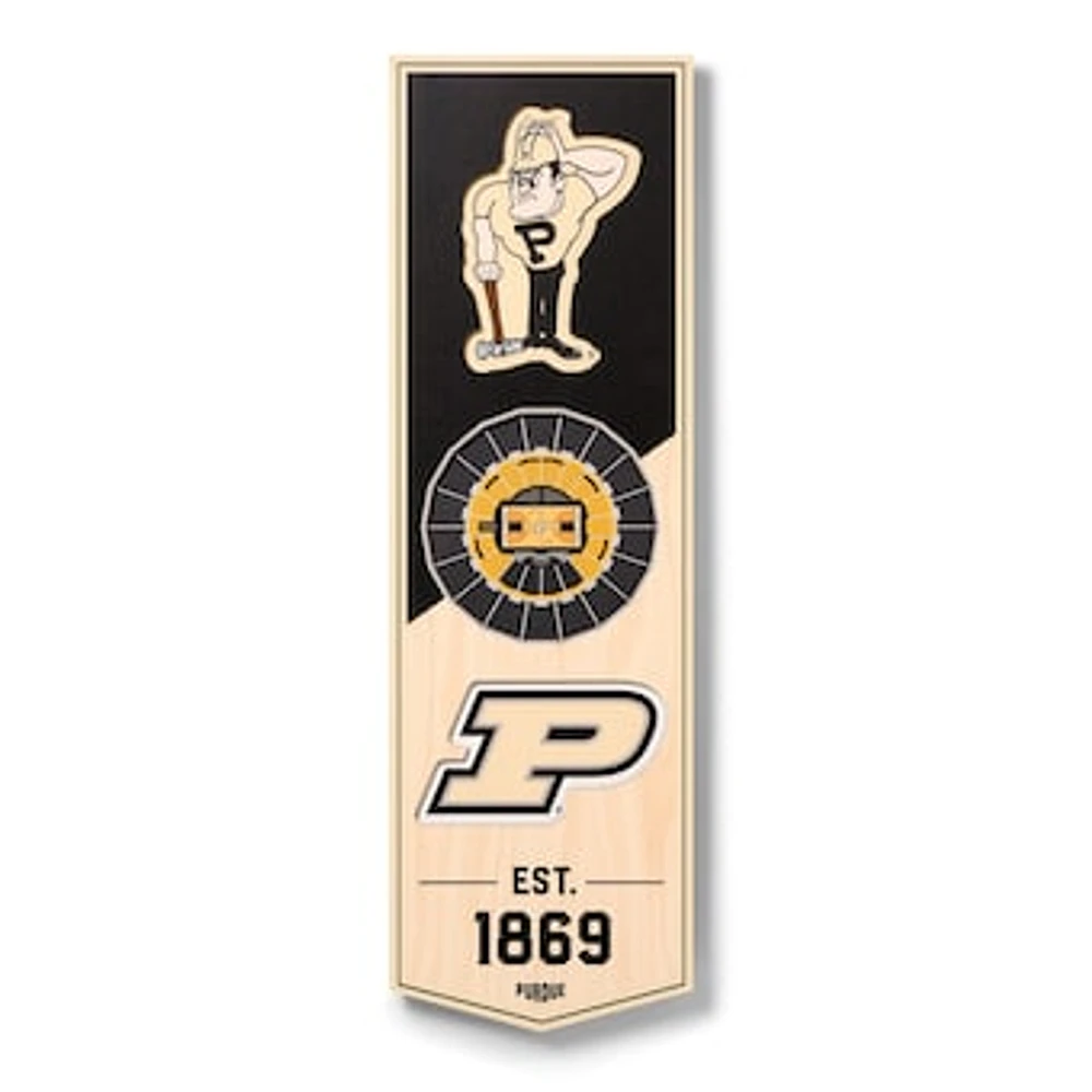Purdue Boilermakers 6'' x 19'' 3D StadiumView Team Banner