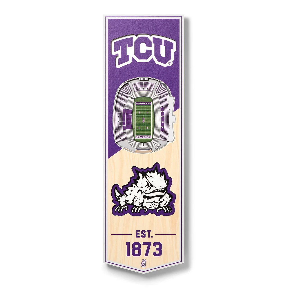 TCU Horned Frogs 6'' x 19'' 3D StadiumView Banner