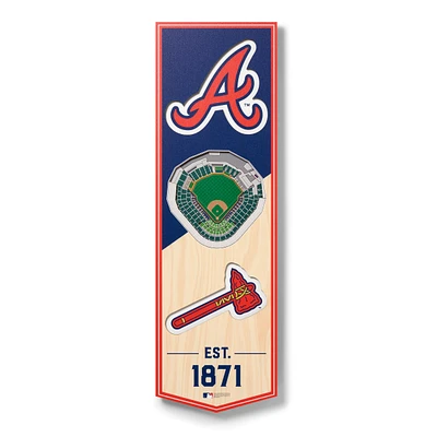 Atlanta Braves 6'' x 19'' 3D StadiumView Banner