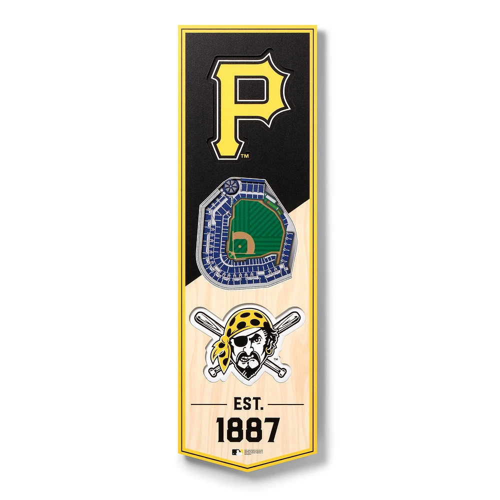 Pittsburgh Pirates 6'' x 19'' 3D StadiumView Banner