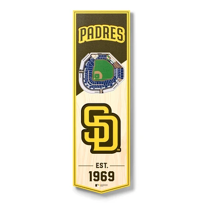 San Diego Padres 6'' x 19'' 3D StadiumView Banner
