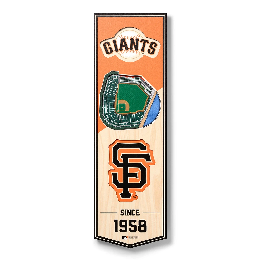San Francisco Giants 6'' x 19'' 3D StadiumView Banner