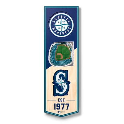 Seattle Mariners 6'' x 19'' 3D StadiumView Banner
