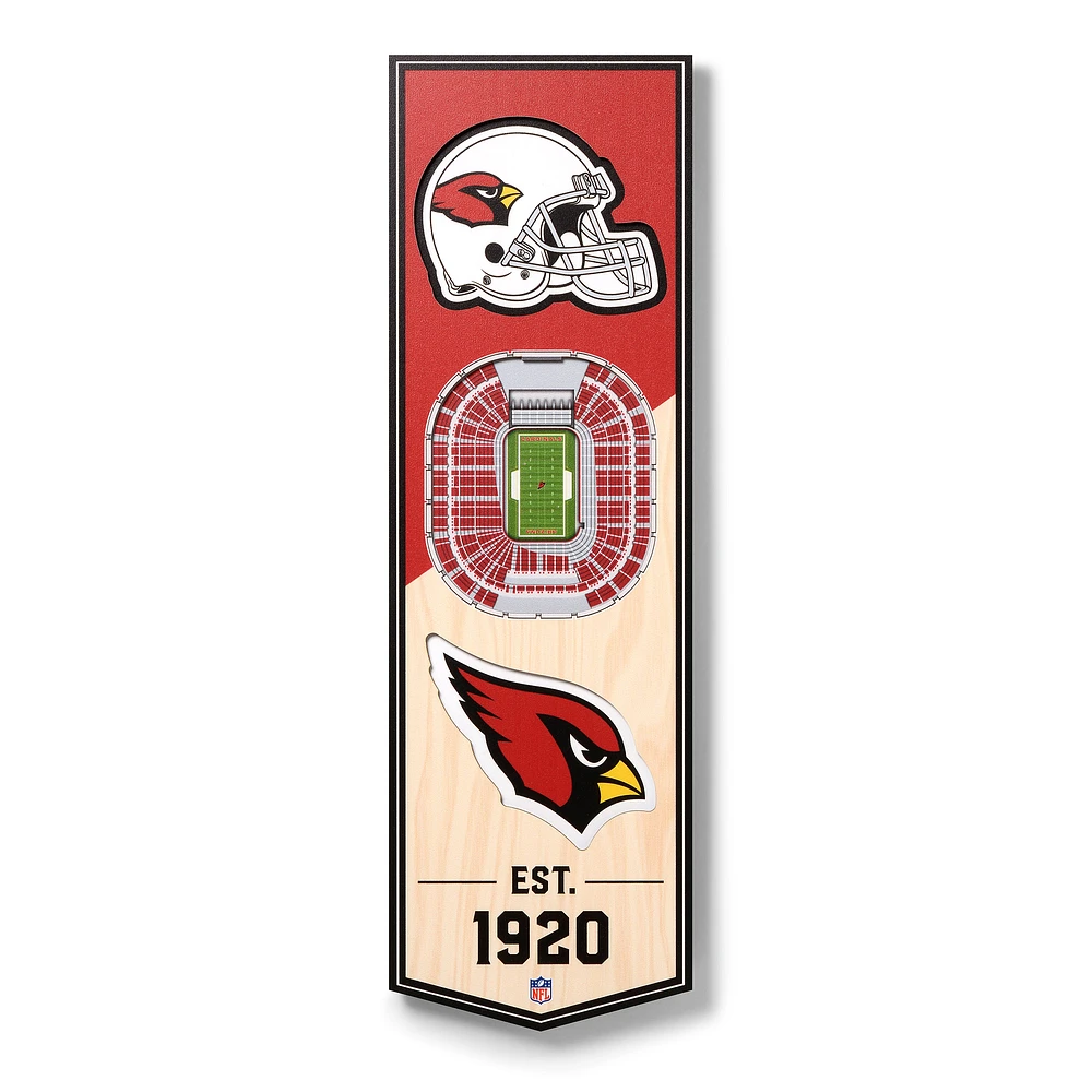 Arizona Cardinals 6'' x 19'' 3D StadiumView Banner