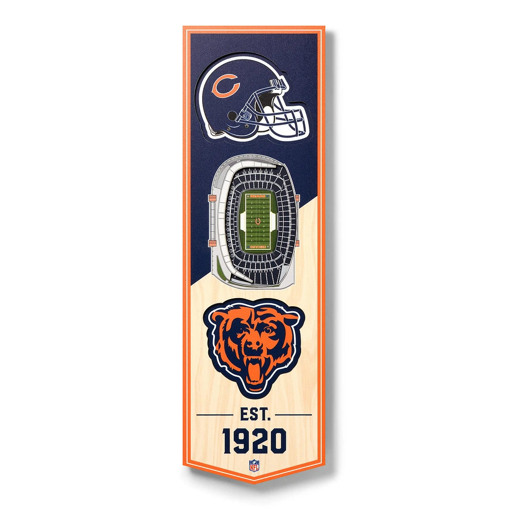 Chicago Bears 6'' x 19'' 3D StadiumView Banner