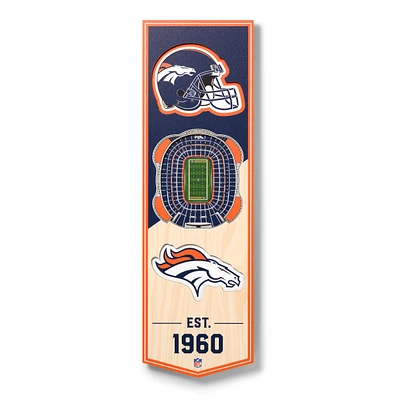 Denver Broncos 6'' x 19'' 3D StadiumView Banner