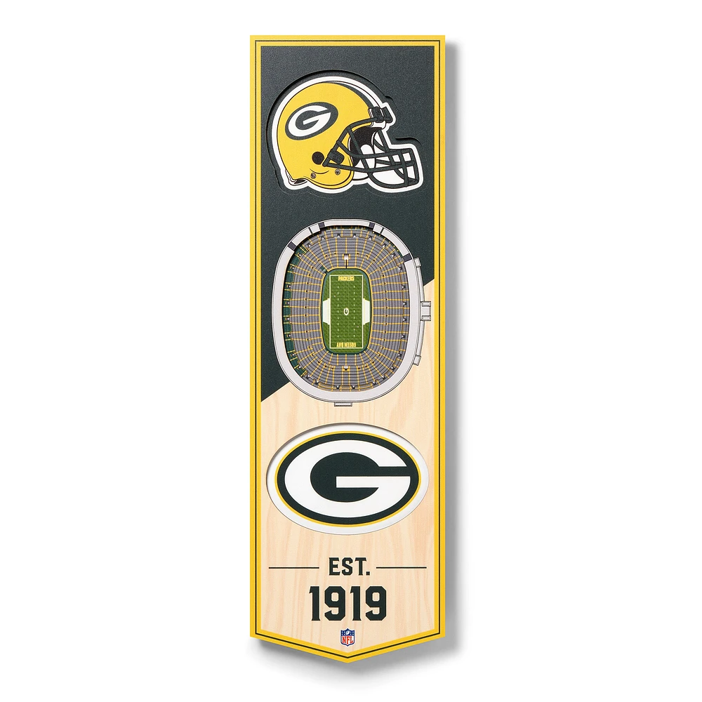 Green Bay Packers 6'' x 19'' 3D StadiumView Banner