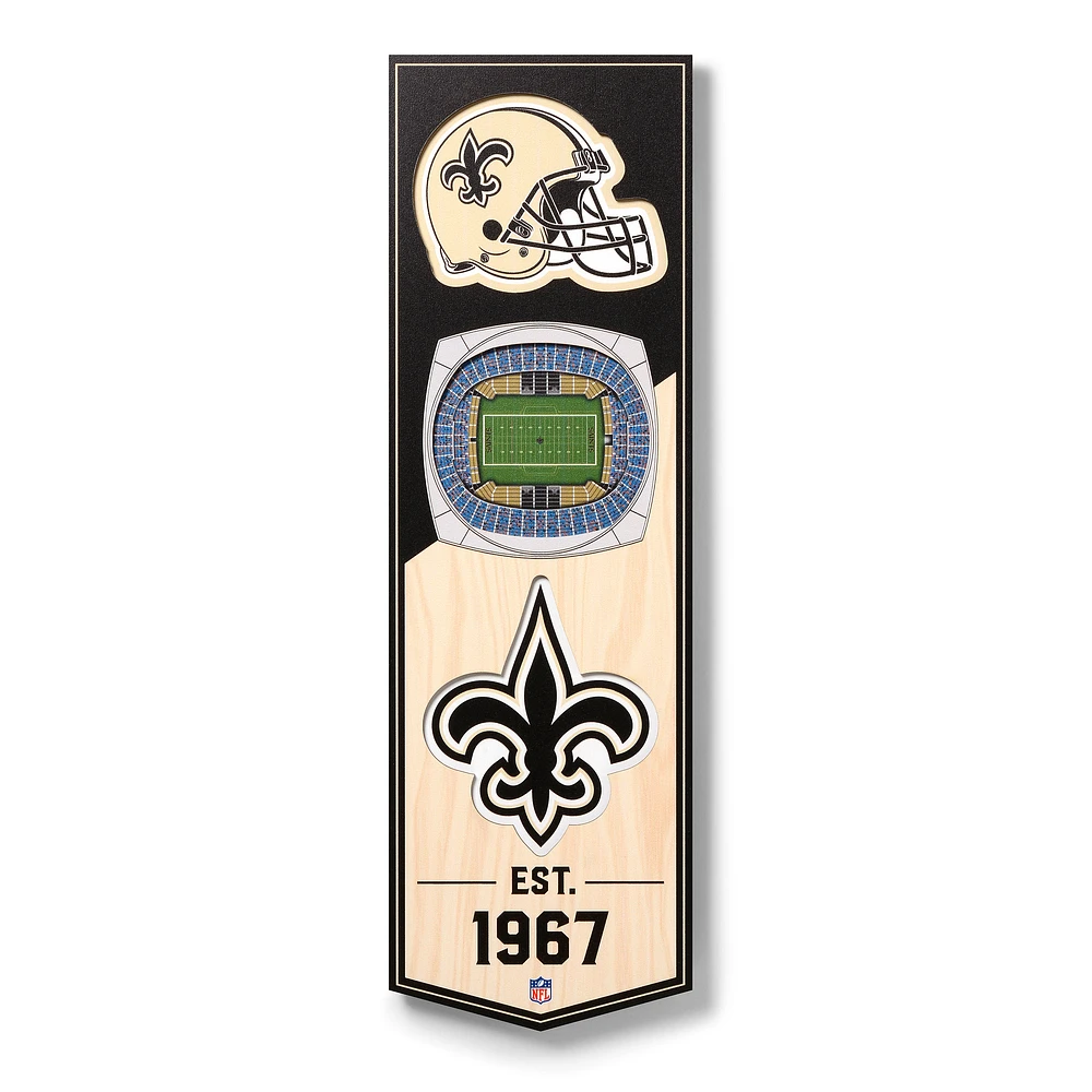 New Orleans Saints 6'' x 19'' 3D StadiumView Banner