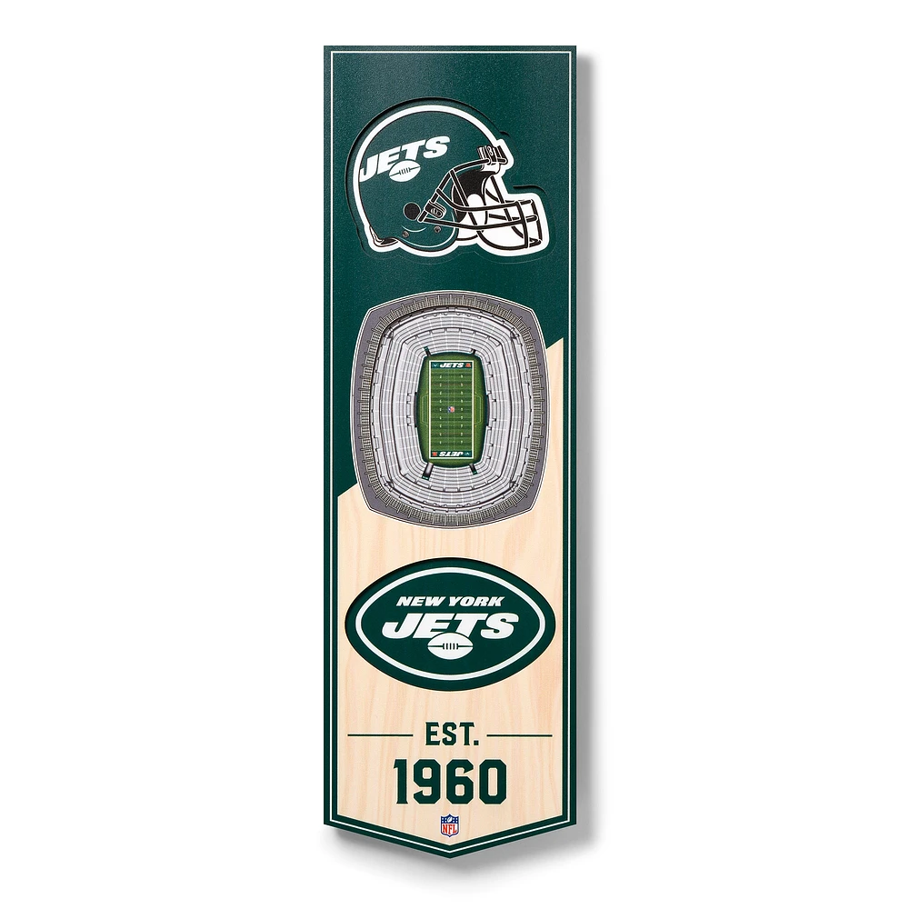 New York Jets 6'' x 19'' 3D StadiumView Banner