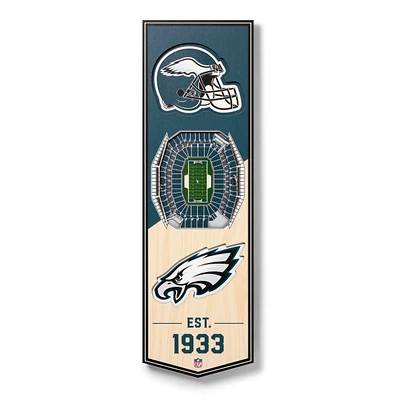 Philadelphia Eagles 6'' x 19'' 3D StadiumView Banner