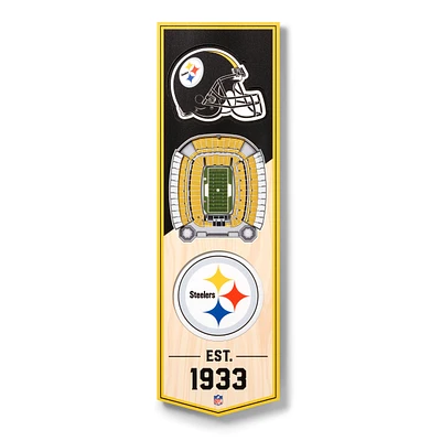 Pittsburgh Steelers 6'' x 19'' 3D StadiumView Banner