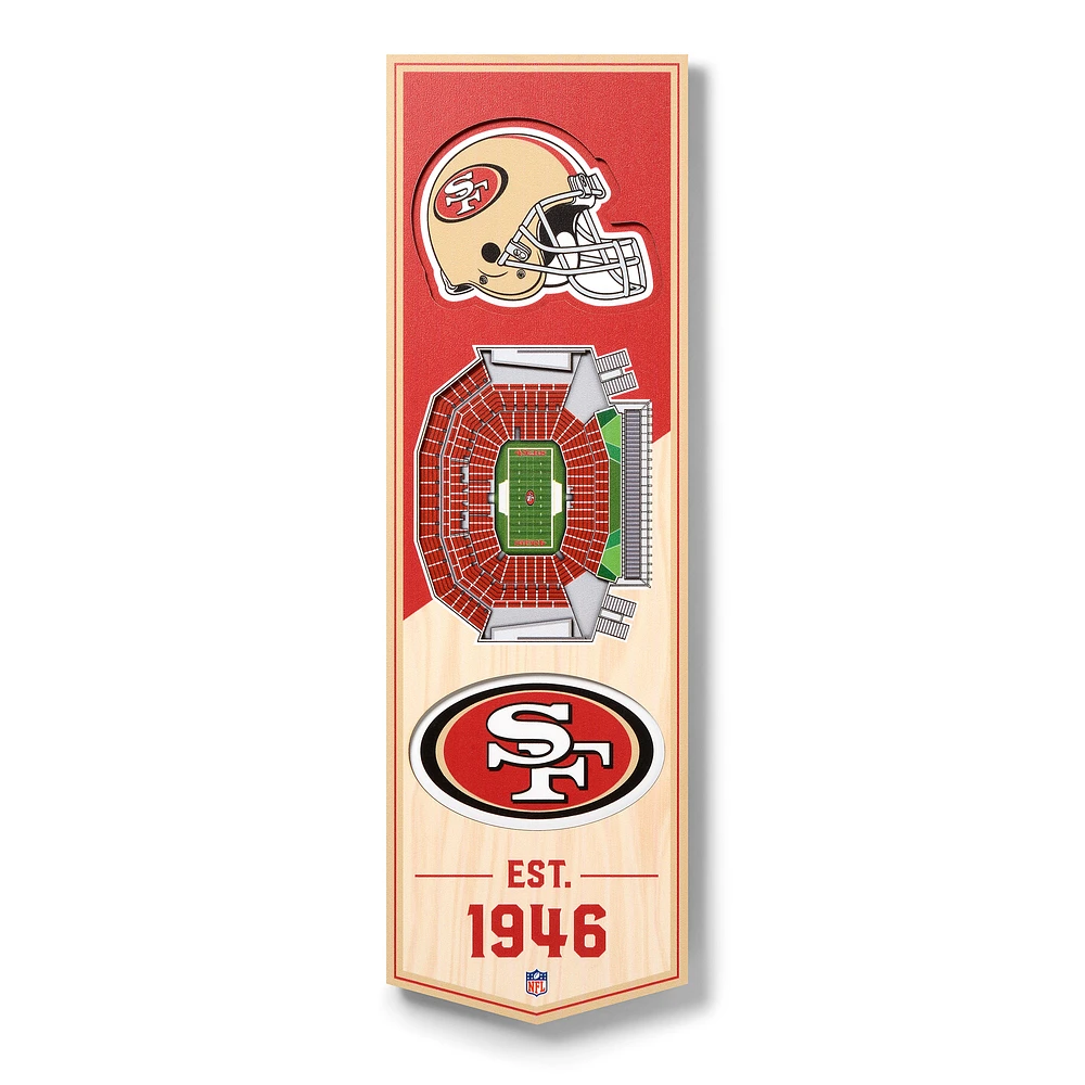 San Francisco 49ers 6'' x 19'' 3D StadiumView Banner