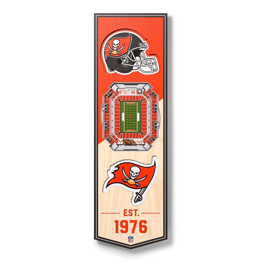 Tampa Bay Buccaneers 6'' x 19'' 3D StadiumView Banner
