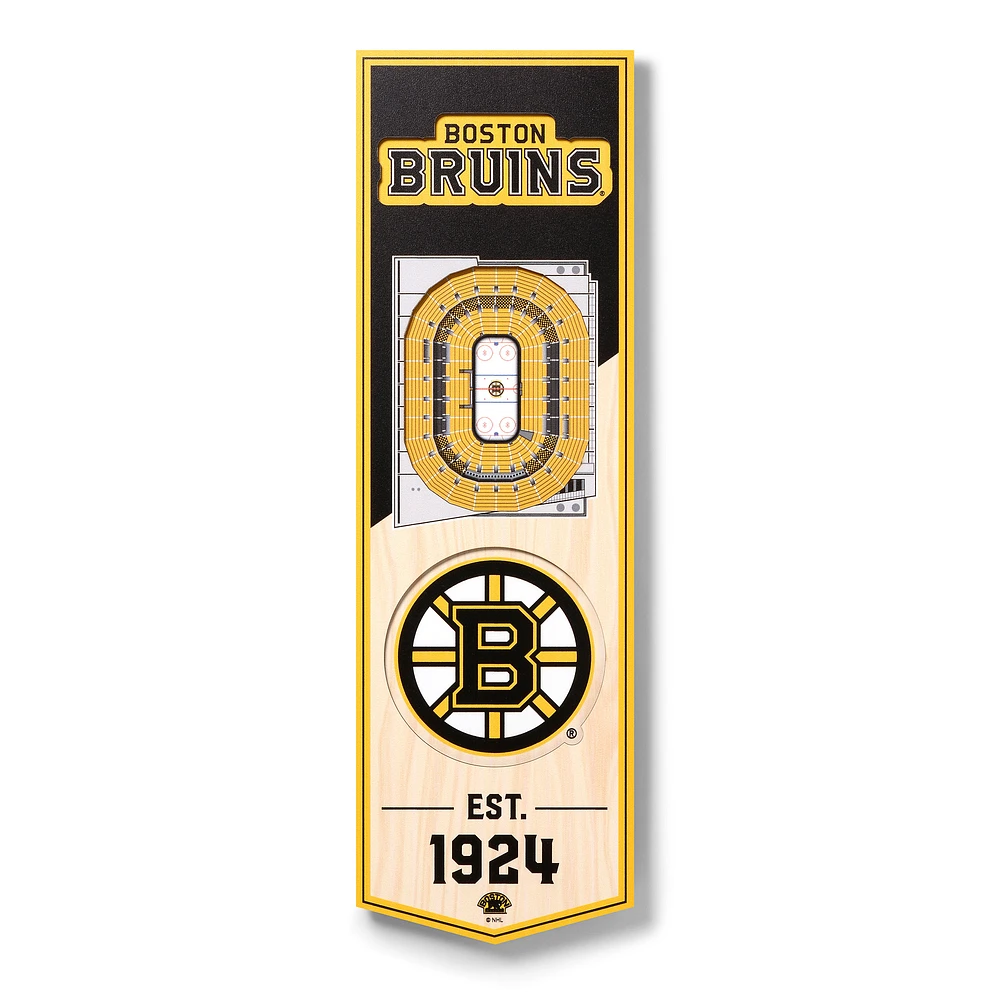 Boston Bruins 6'' x 19'' 3D StadiumView Banner